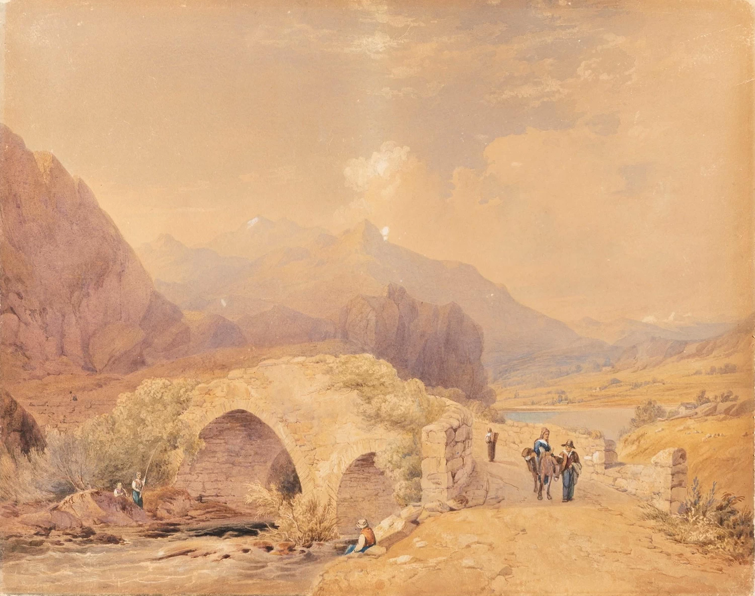 102-Giovanni Renica-Paesaggio con contadini  